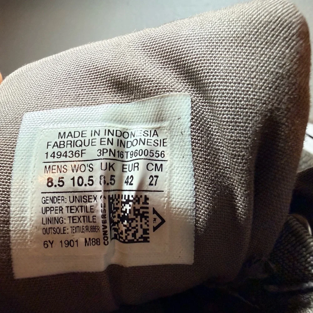 Converse Men’s High-Top Chunk Taylor Sneakers  Size 8.5 - Picture 6 of 6